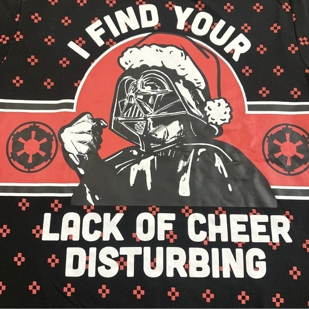 Star Wars Ugly Christmas Sweater Darth Vader Find Your Lack Of Cheer Disturbing - Picture 2 of 3